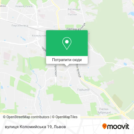 Карта вулиця Коломийська 19