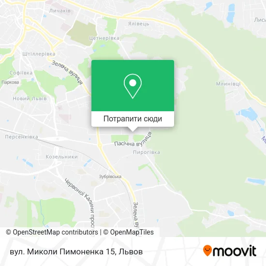 Карта вул. Миколи Пимоненка 15