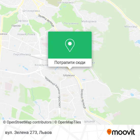 Карта вул. Зелена 273