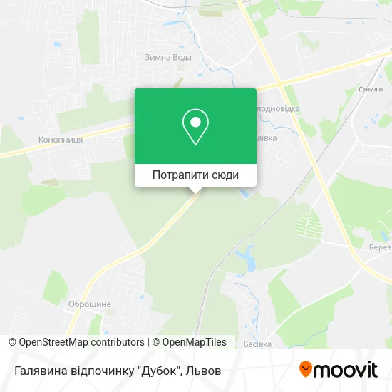 Карта Галявина відпочинку "Дубок"