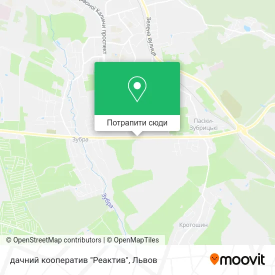 Карта дачний кооператив "Реактив"