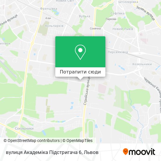 Карта вулиця Академіка Підстригача 6