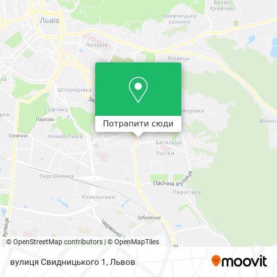 Карта вулиця Свидницького 1