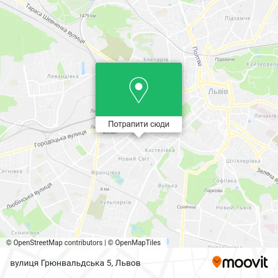Карта вулиця Грюнвальдська 5