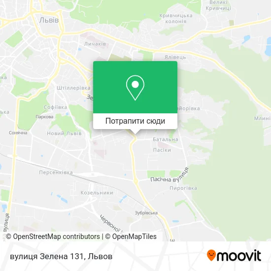 Карта вулиця Зелена 131