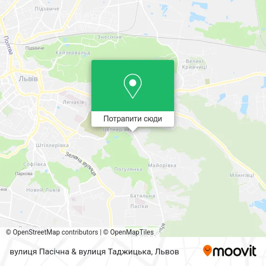 Карта вулиця Пасічна & вулиця Таджицька