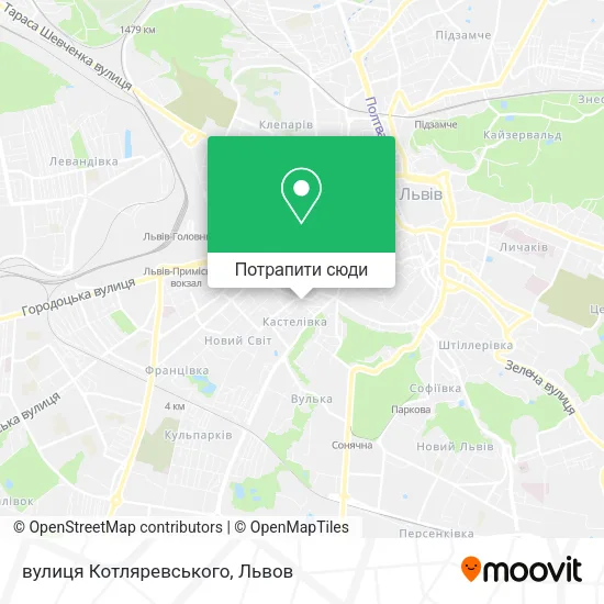 Карта вулиця Котляревського