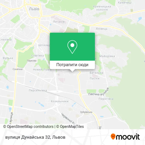 Карта вулиця Дунайська 32