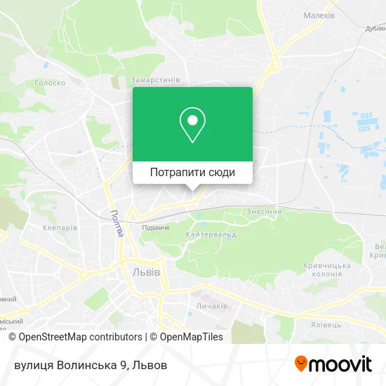 Карта вулиця Волинська 9