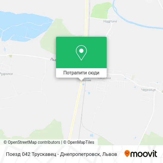 Карта Поезд 042 Трускавец - Днепропетровск