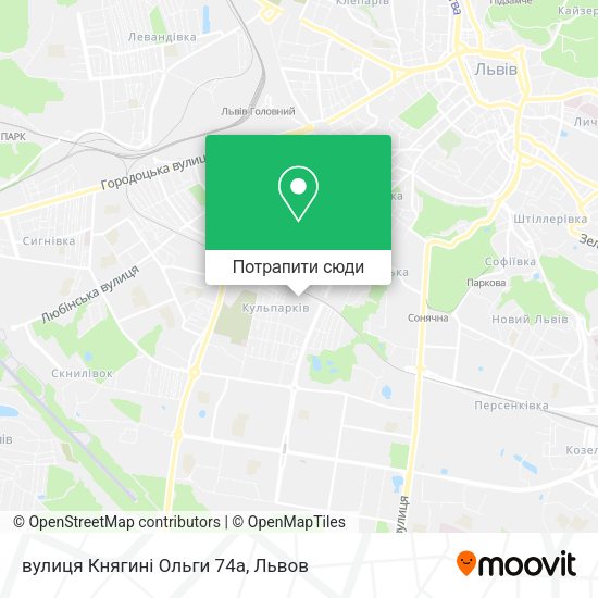 Карта вулиця Княгині Ольги 74а