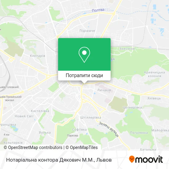 Карта Нотаріальна контора Дякович М.М.