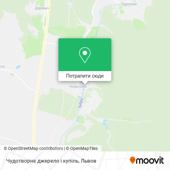 Карта Чудотворнє джерело і купіль