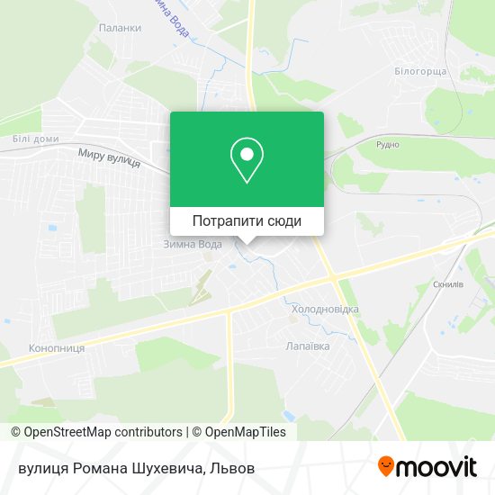 Карта вулиця Романа Шухевича
