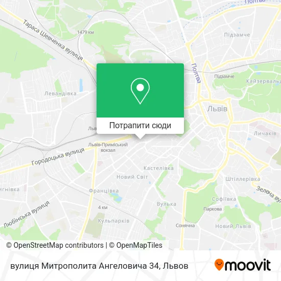 Карта вулиця Митрополита Ангеловича 34