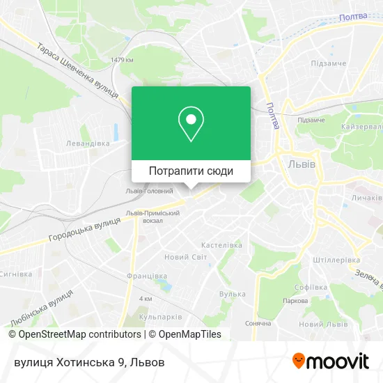Карта вулиця Хотинська 9