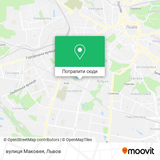 Карта вулиця Маковея