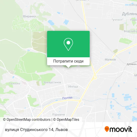 Карта вулиця Студинського 14