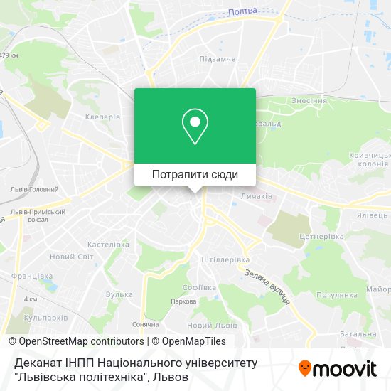 Карта Деканат ІНПП Національного університету "Львівська політехніка"
