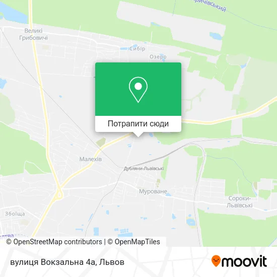 Карта вулиця Вокзальна 4а