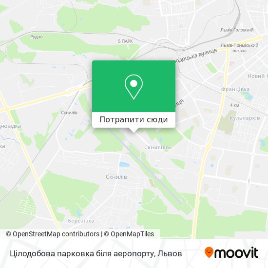 Карта Цілодобова парковка біля аеропорту