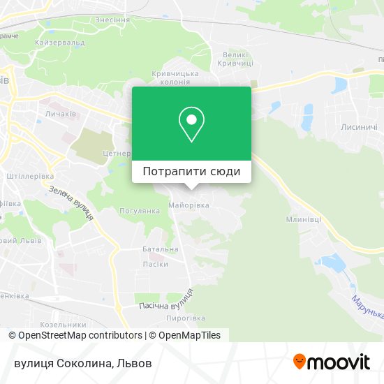Карта вулиця Соколина