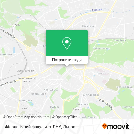 Карта Філологічний факультет ЛНУ