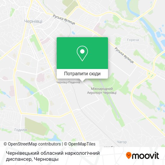 Карта Чернівецький обласний наркологічний диспансер