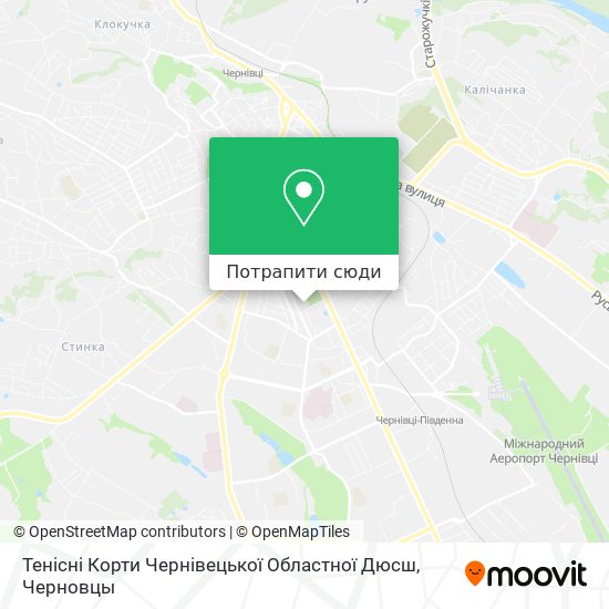 Карта Тенісні Корти Чернівецької Областної Дюсш