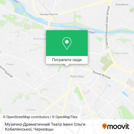 Карта Музично-Драматичний Театр Імені Ольги Кобилянської