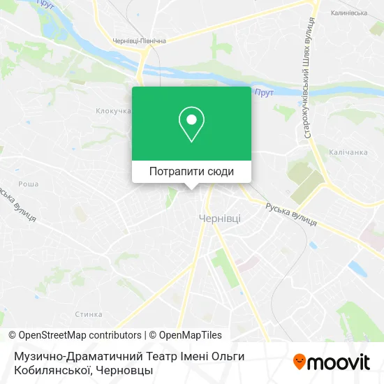 Карта Музично-Драматичний Театр Імені Ольги Кобилянської