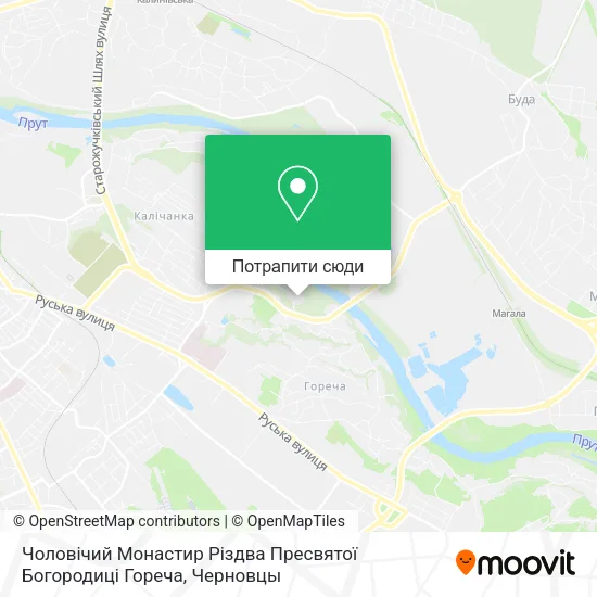 Карта Чоловічий Монастир Різдва Пресвятої Богородиці Гореча