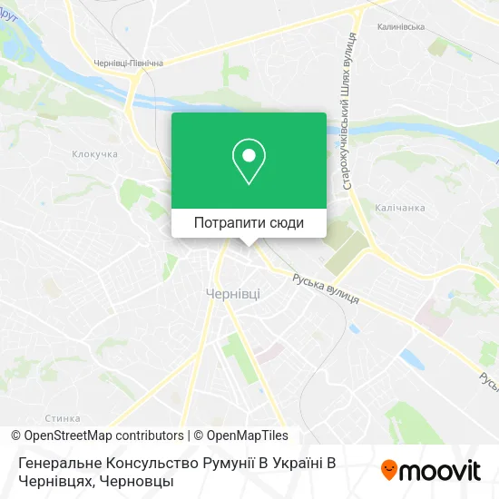 Карта Генеральне Консульство Румунії В Україні В Чернівцях