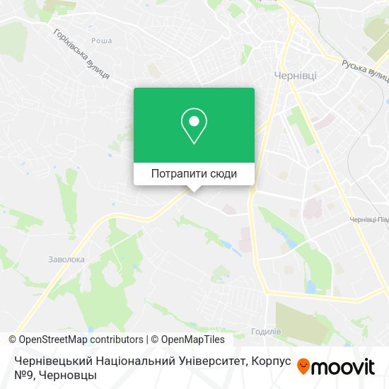 Карта Чернівецький Національний Університет, Корпус №9