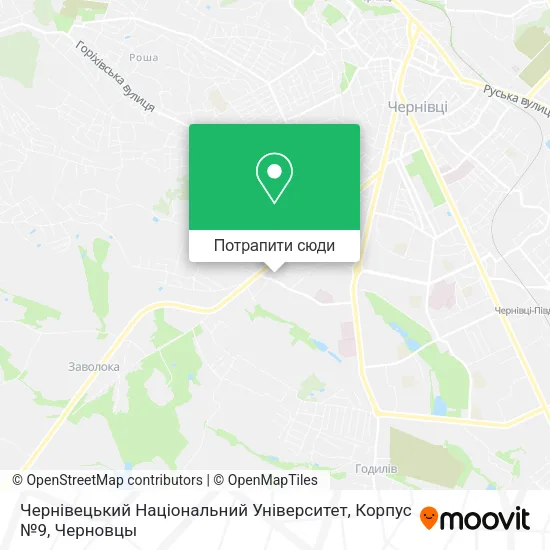 Карта Чернівецький Національний Університет, Корпус №9