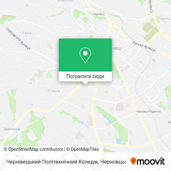 Карта Чернівецький Політехнічний Коледж