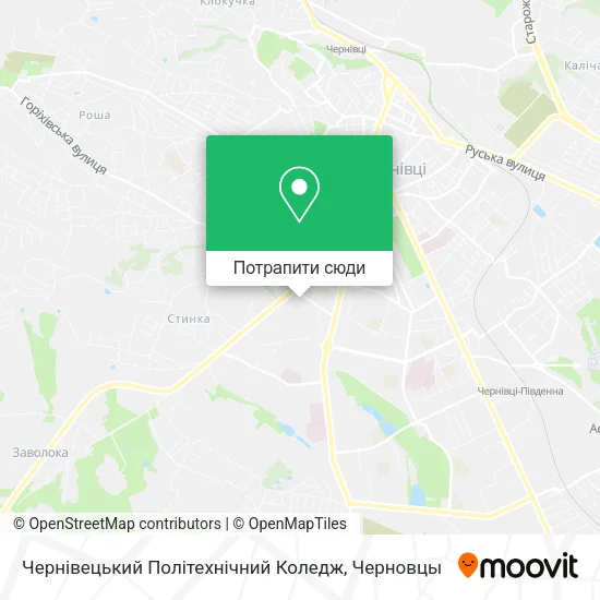 Карта Чернівецький Політехнічний Коледж