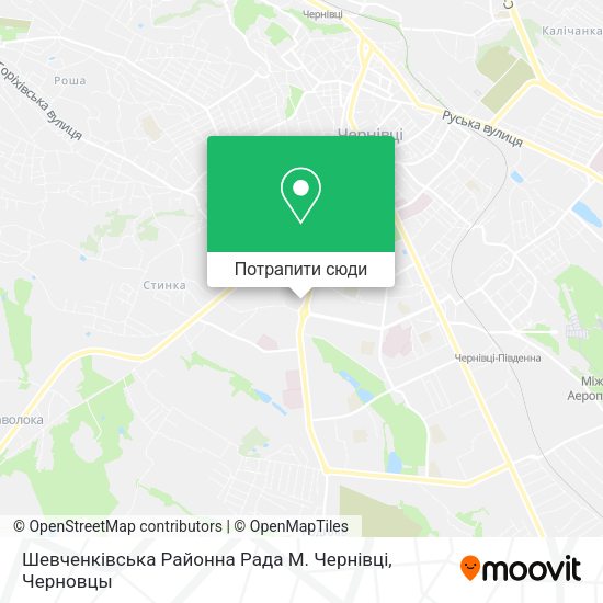 Карта Шевченківська Районна Рада М. Чернівці