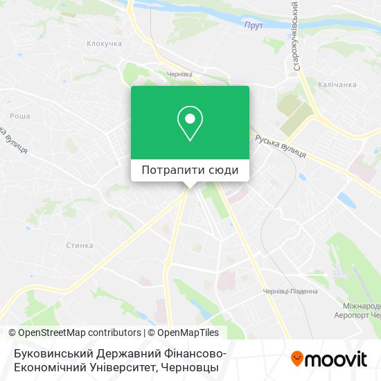 Карта Буковинський Державний Фінансово-Економічний Університет
