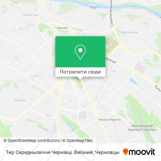 Карта Тир Середньовіччя Чернівці. Виїзний