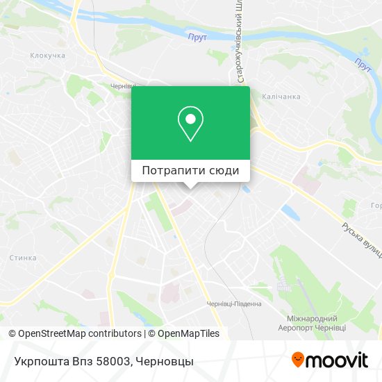 Карта Укрпошта Впз 58003