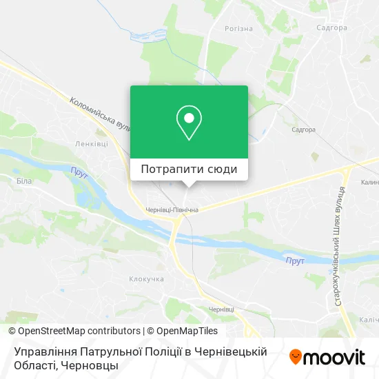 Карта Управління Патрульної Поліції в Чернівецькій Області