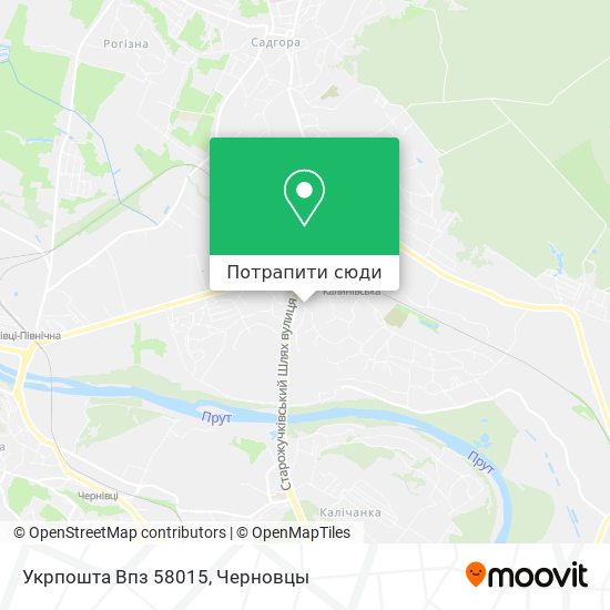 Карта Укрпошта Впз 58015