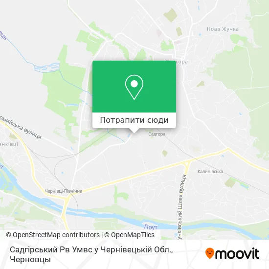 Карта Садгірський Рв Умвс у Чернівецькій Обл.