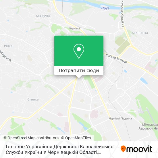 Карта Головне Управління Державної Казначейської Служби України У Чернівецькій Області