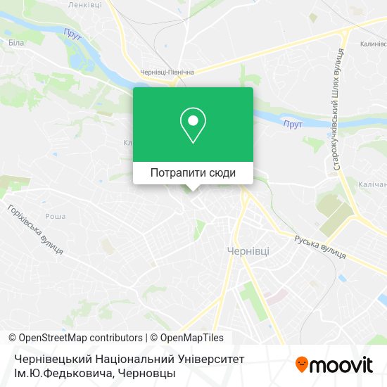 Карта Чернівецький Національний Університет Ім.Ю.Федьковича