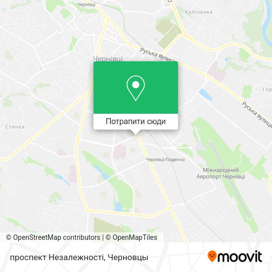 Карта проспект Незалежності