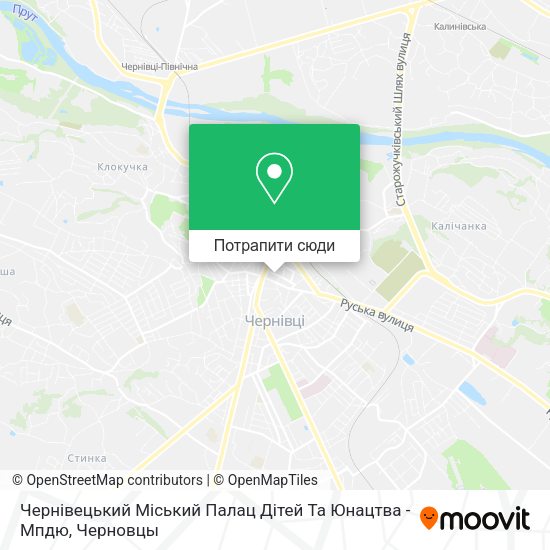 Карта Чернівецький Міський Палац Дітей Та Юнацтва - Мпдю