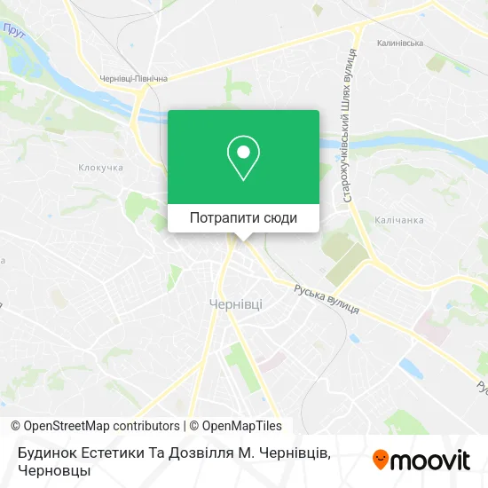 Карта Будинок Естетики Та Дозвілля М. Чернівців