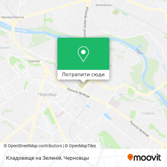 Карта Кладовище на Зеленій